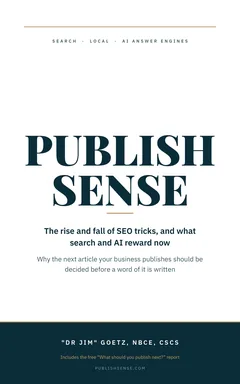 The cover of PublishSense, the book, by Dr Jim Goetz